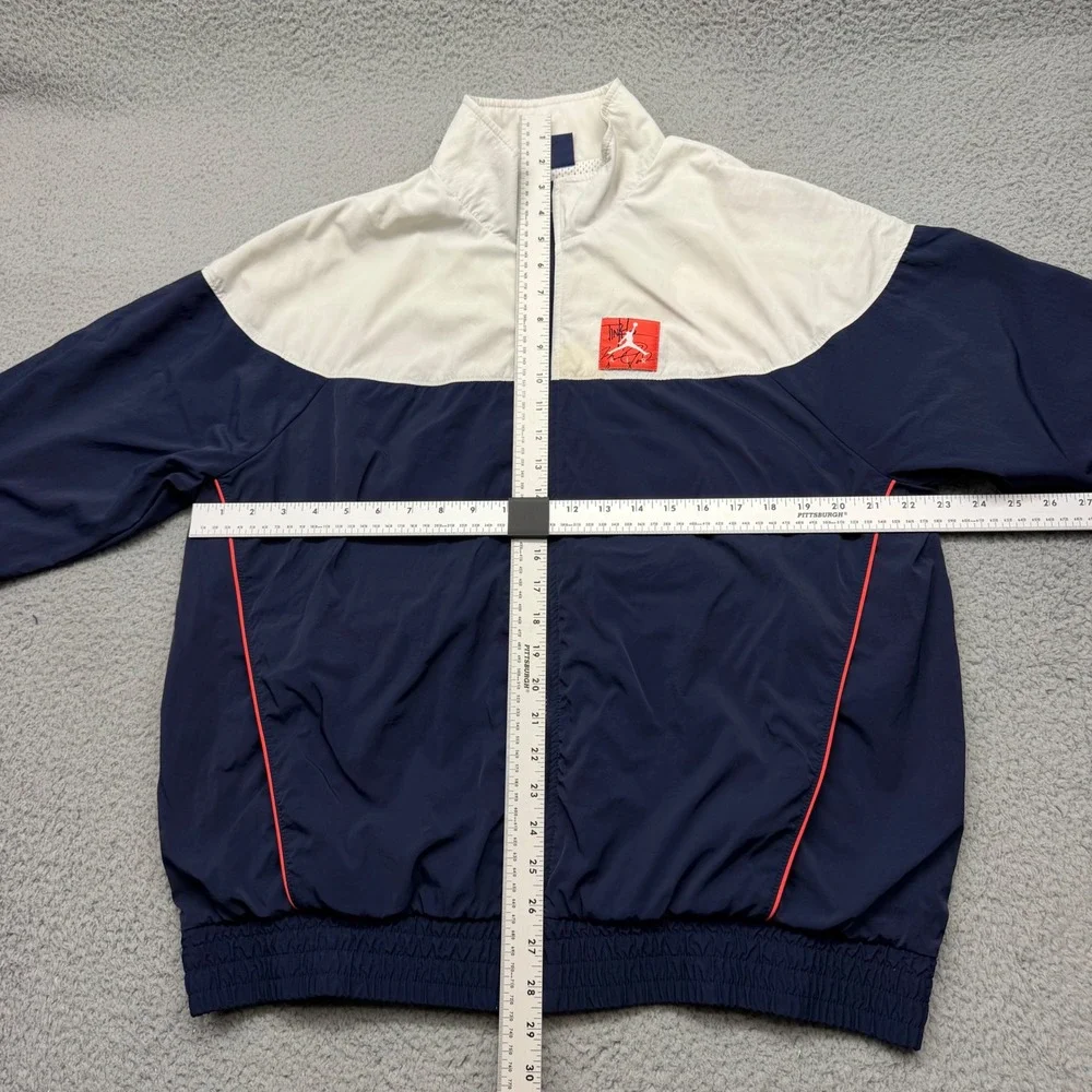 Nike BQ0295-100 Mens Size Large Air Jordan Tinker Legacy Navy Windbreaker Jacket